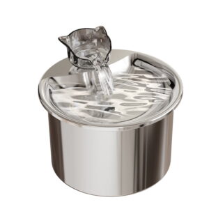 Cat Water Fountain Stainless Steel: 2L Ultra-Quiet Auto Pet Waterer with 4-Stage Filter