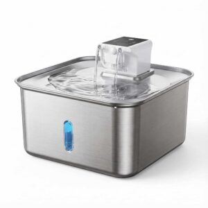 7L Wireless Stainless Steel Cat Water Fountain - Ultra-Quiet Smart Battery Pet Waterer